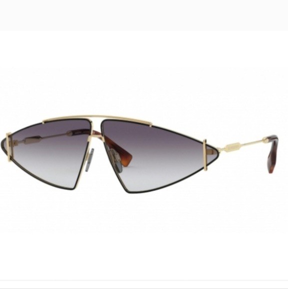 Burberry Gold Frame Sunglasses with Black Gradient Lenses - Picture 3 of 9